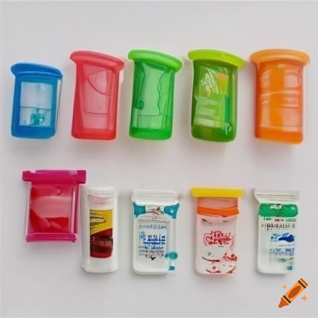 Sketch of food packaging in plastic