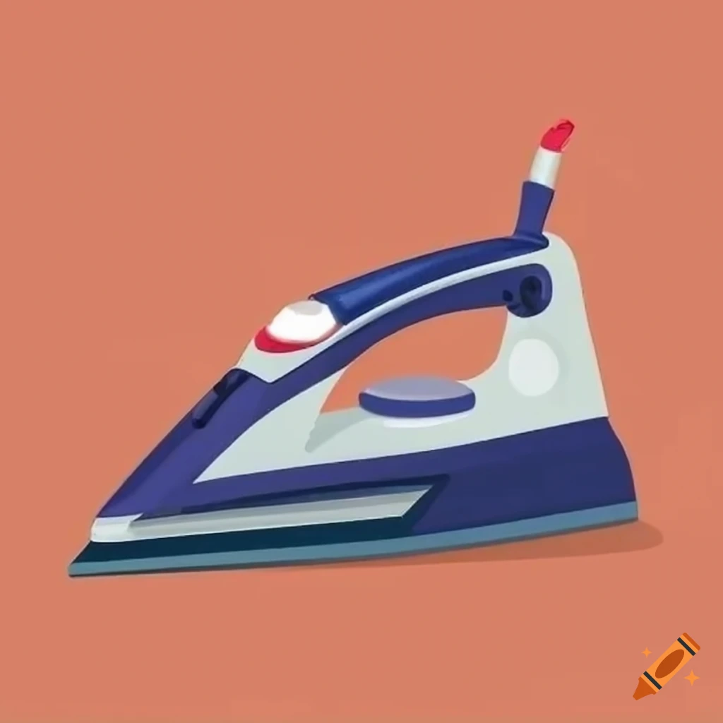 Ironing iron in flat style
