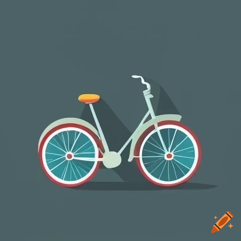 Flat style illustration of a bicycle