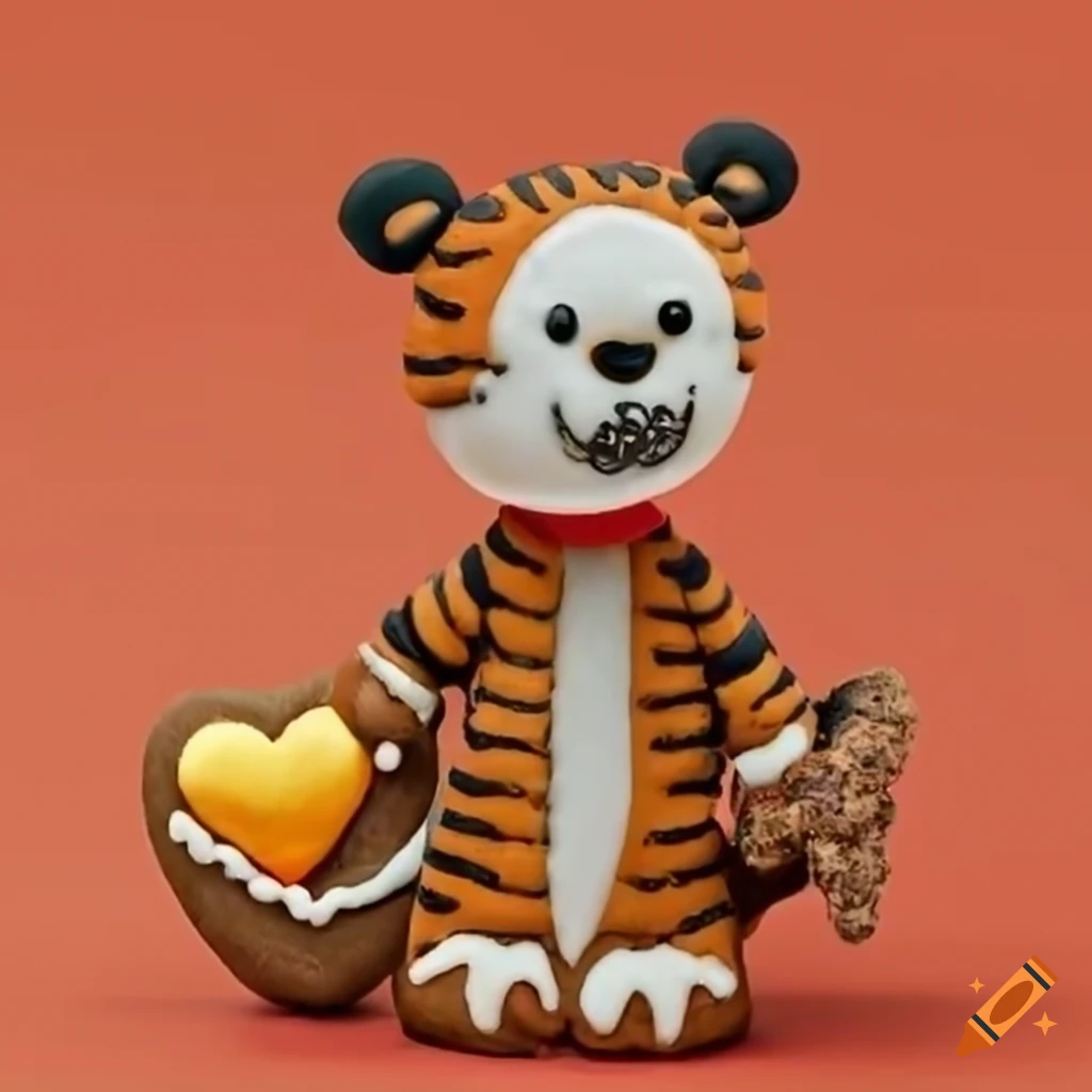 Hobbes gingerbread cookie with heart decoration