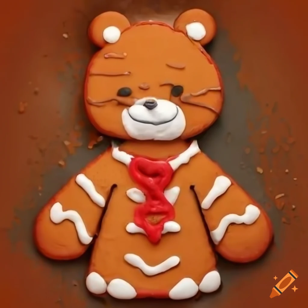 Hobbes as a gingerbread cookie with a heart decoration