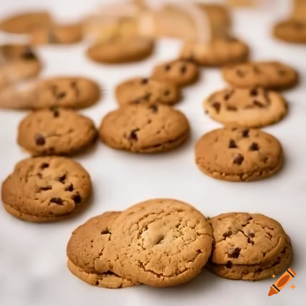 Realistic stack of cookies on a white background