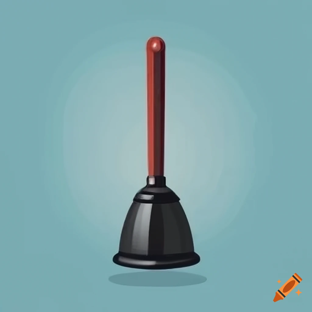 Toilet plunger in flat style design
