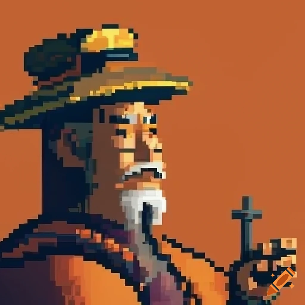 Vintage travel poster style depiction of Judge Dee in orange hues, with Chinese landscapes and market
