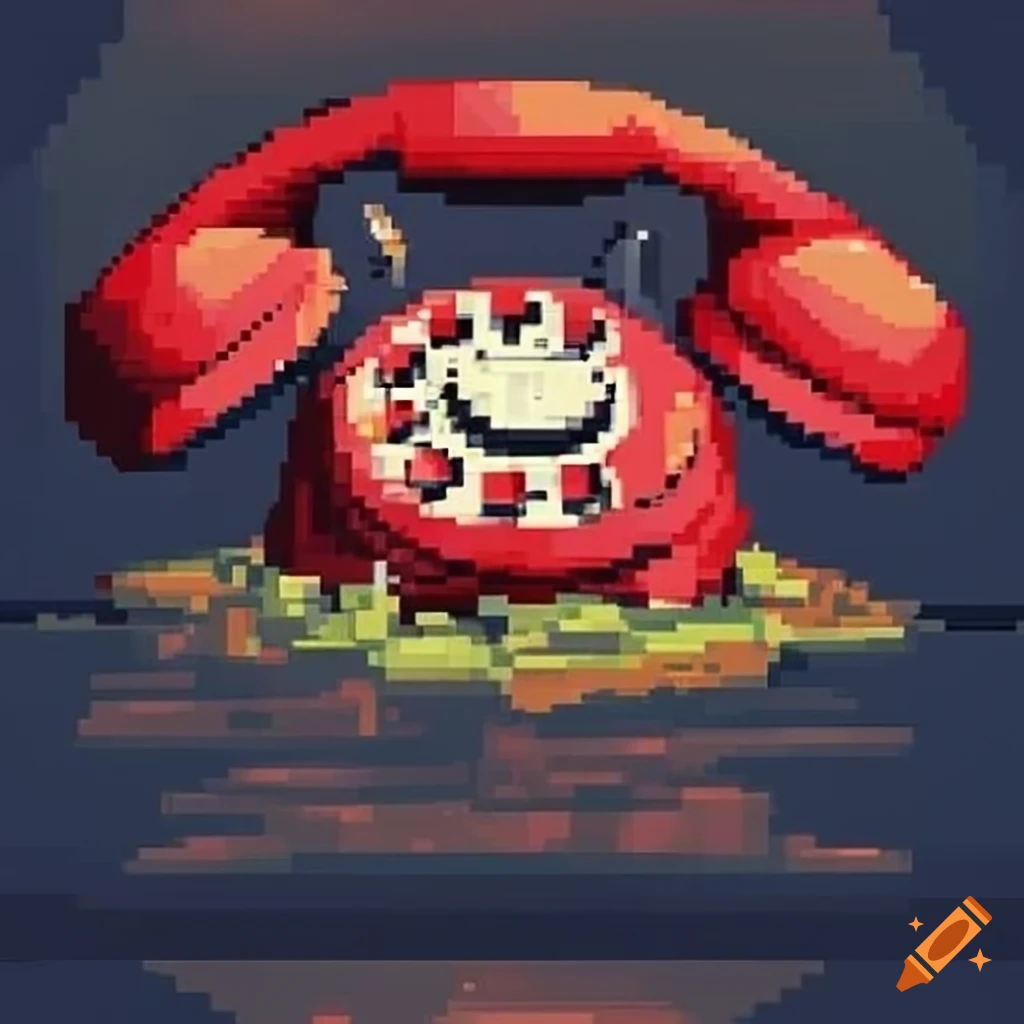 Red phone with '256' dial in pixel art dragon ball z style on Craiyon