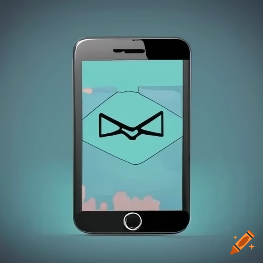 Smartphone with a mail icon on the screen