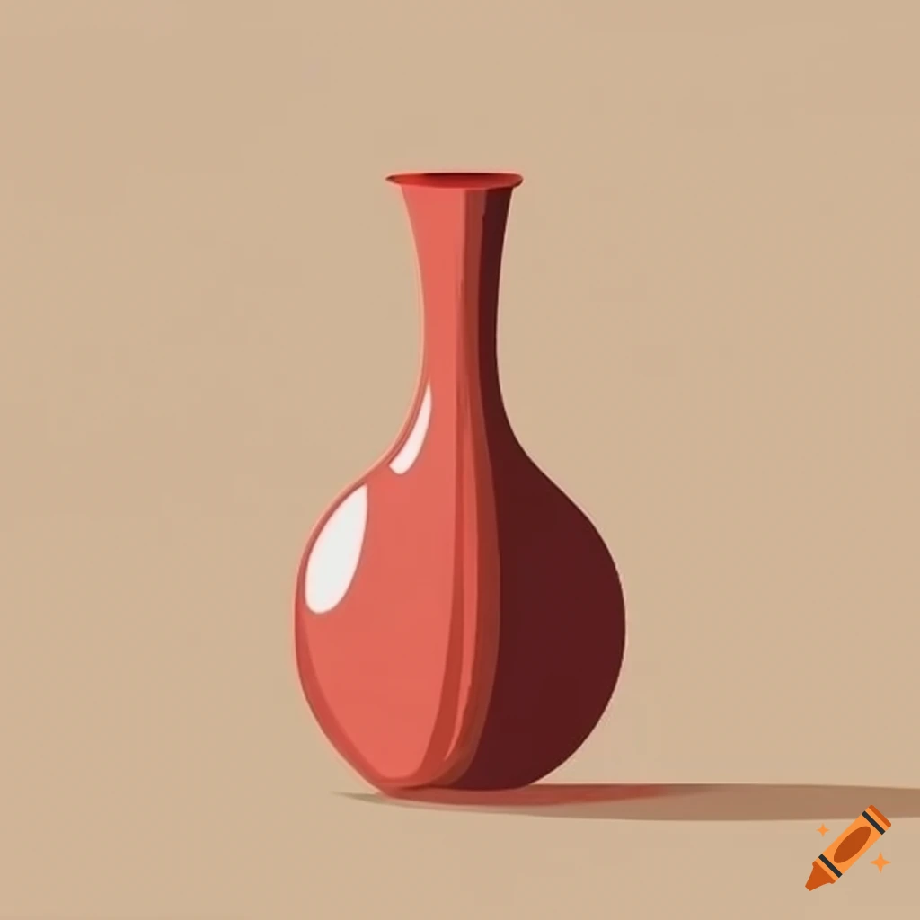 Flat style vase