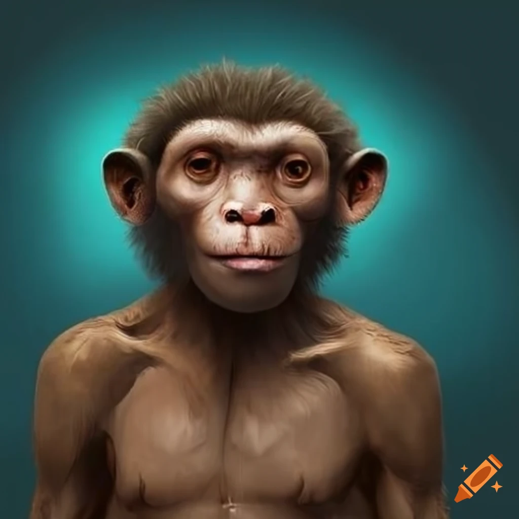 Conceptual illustration of humans evolved from sheep