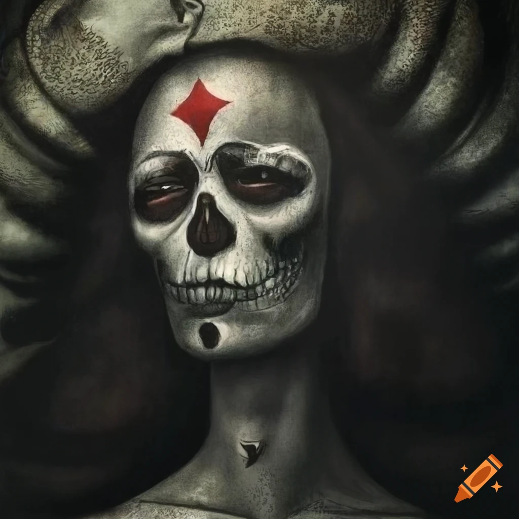 Santa Muerte Voodoo Loa Shunga lithograph by Willi Sitte, Enki Bilal, and Diego Rivera