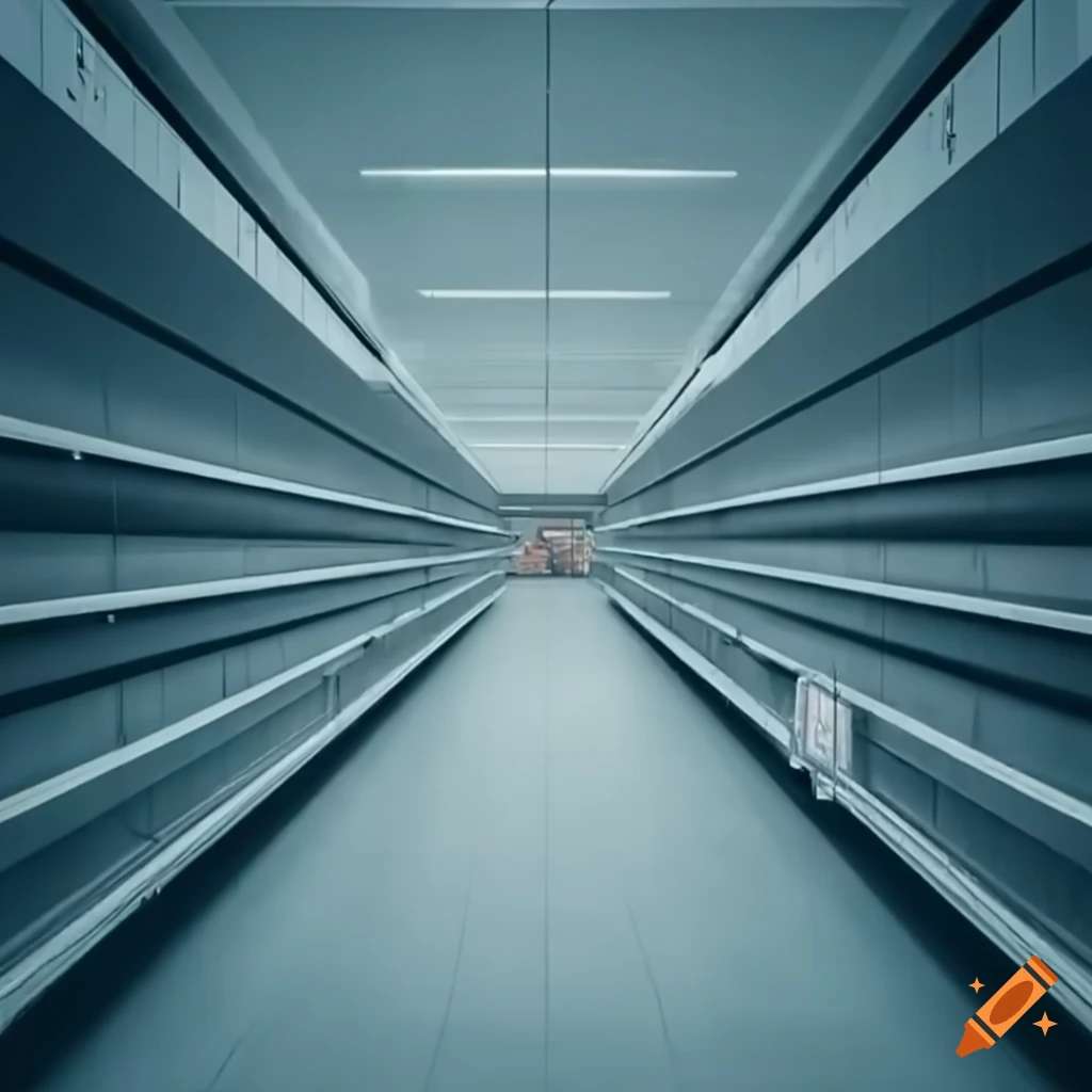 Inside an empty section of a supermarket