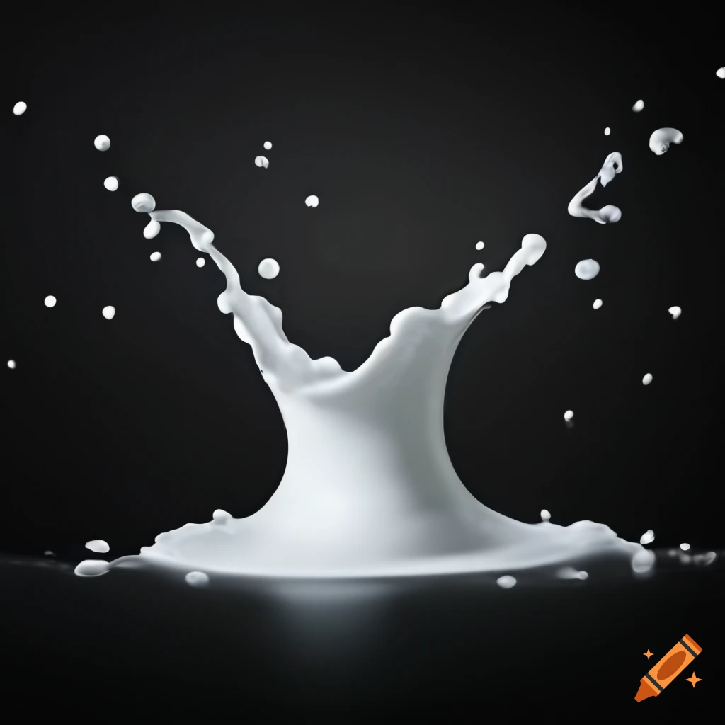 Milk splash on dark background captured in high-speed photo