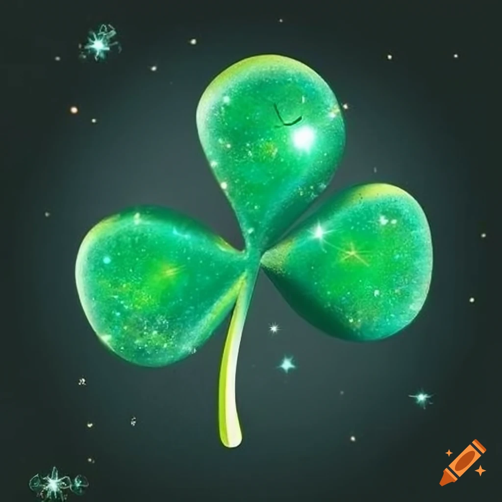 Sparkling three-leaf clover