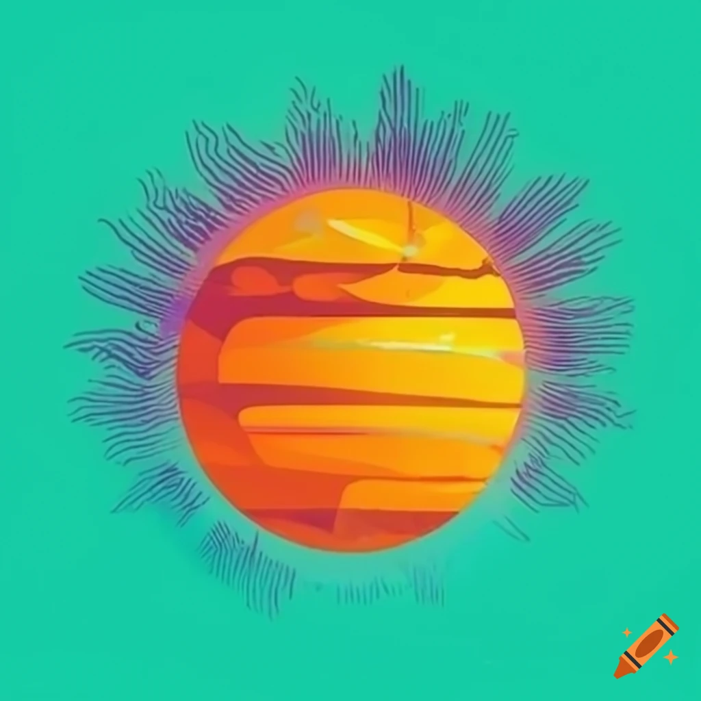Retro sun illustration