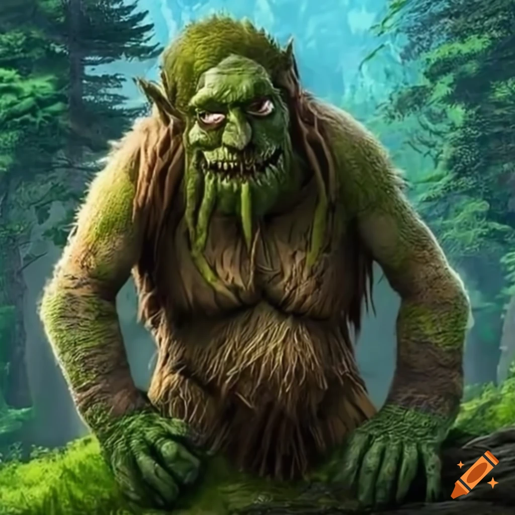 Mountain troll blending into the rocky surroundings
