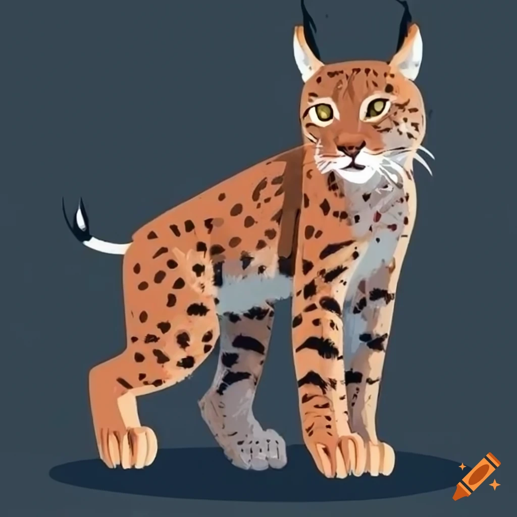 Lynx illustration in a flat style
