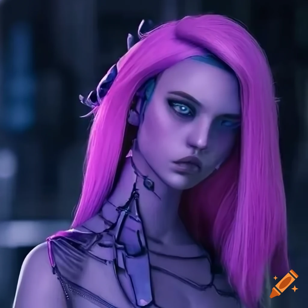 Cyberpunk high fashion model