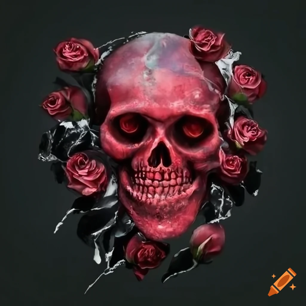 Word 'MiMi' with red roses on black marble background