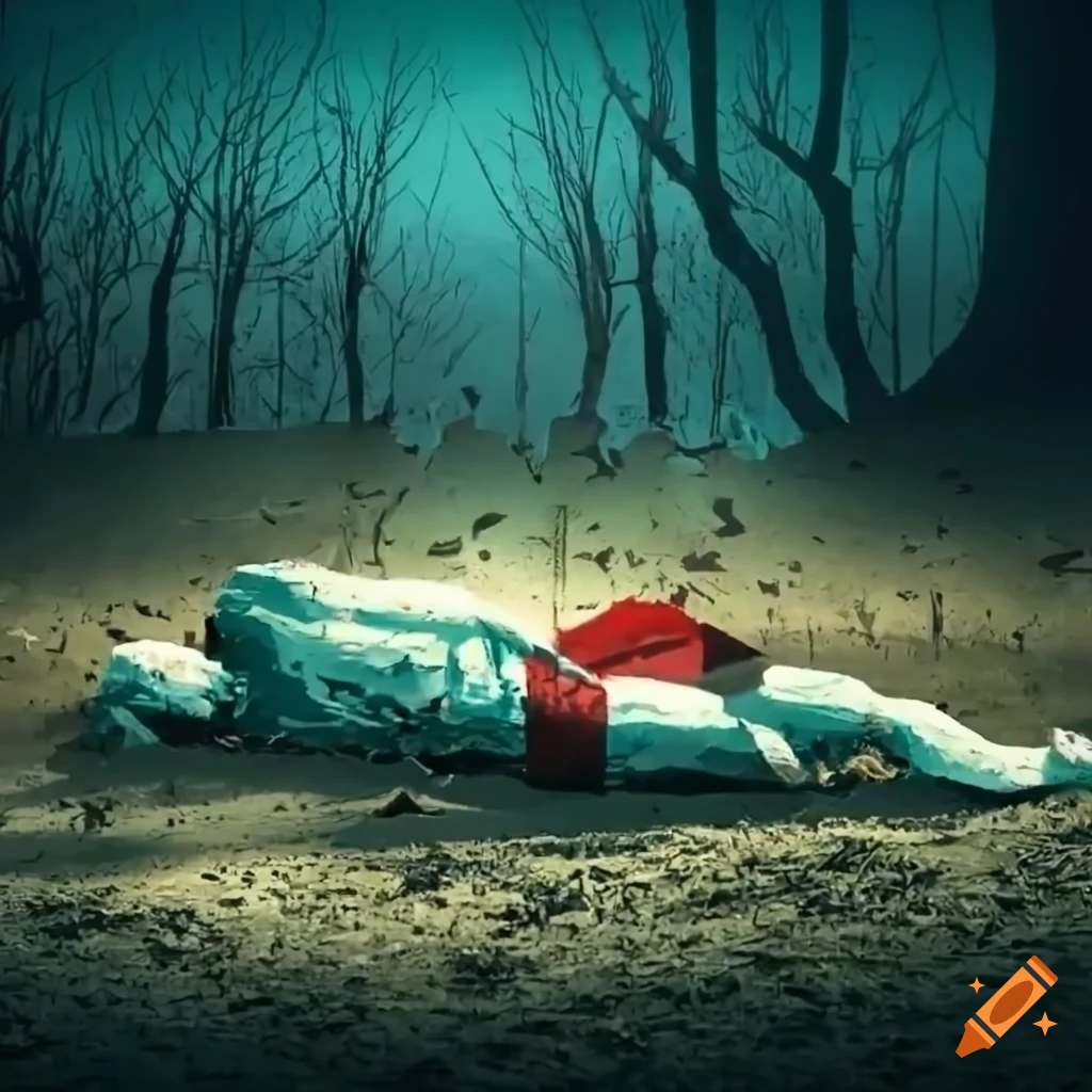 Broken man burying his heart in the ground