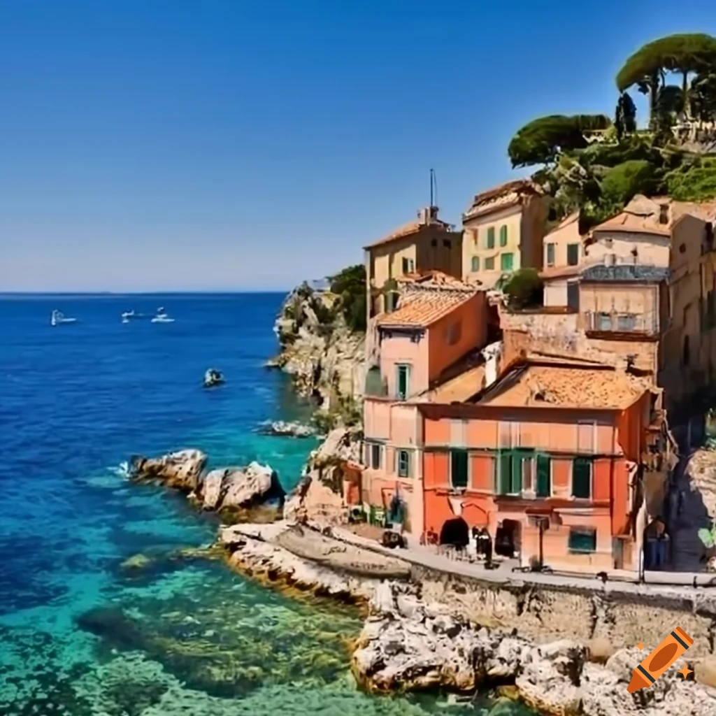 Vibrant and picturesque Cote d'Azur in France