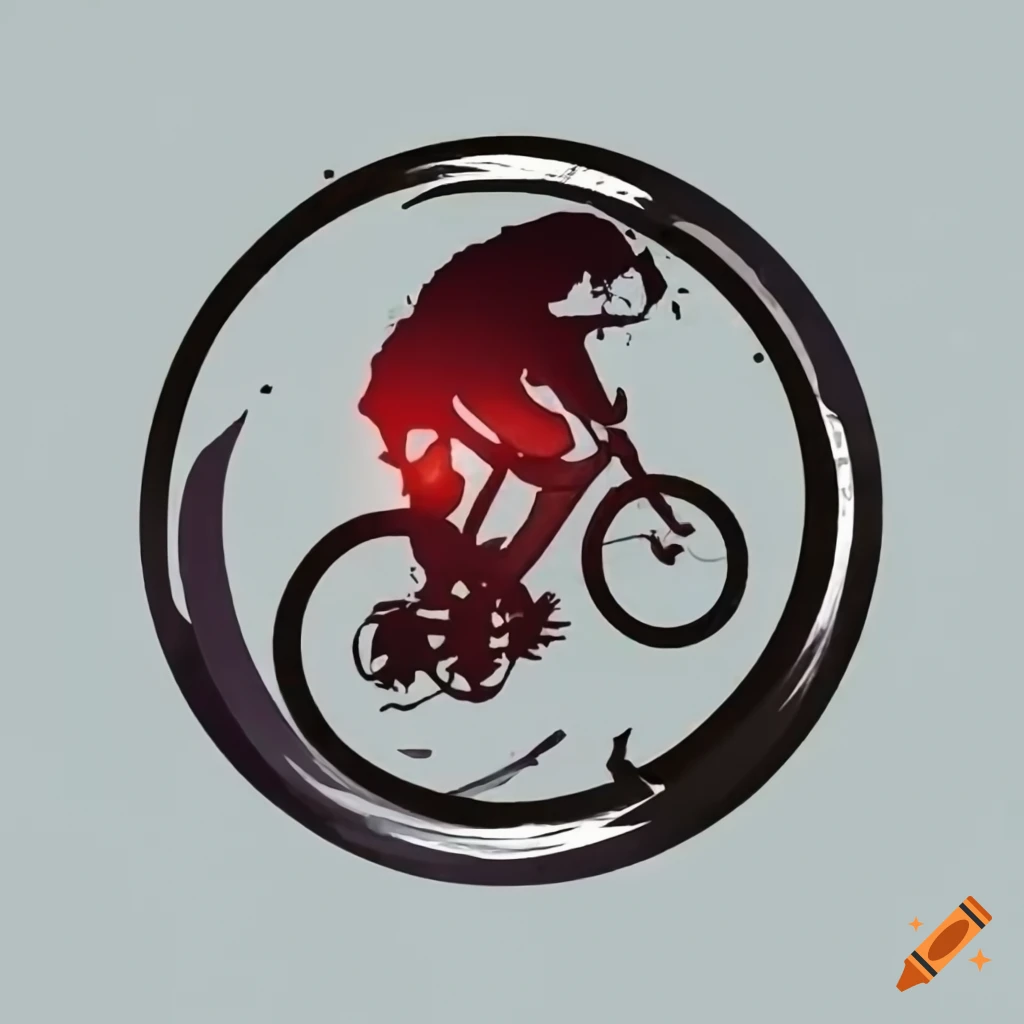 Logo for Pommiers VTT French MountainBike team with grapes background and mtb drawing