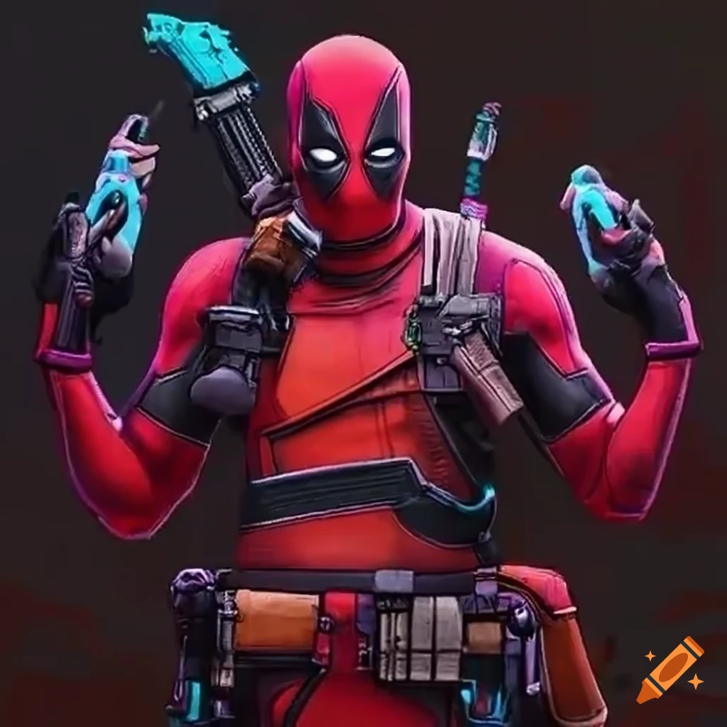 Deadpool with an AK-47 in a neon CS2 revolution