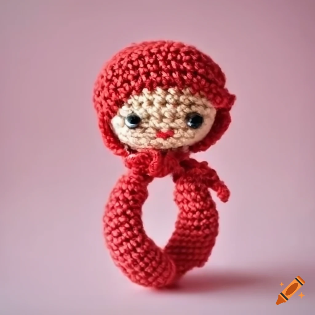 Red iPhone ring mystery doll amigurumi