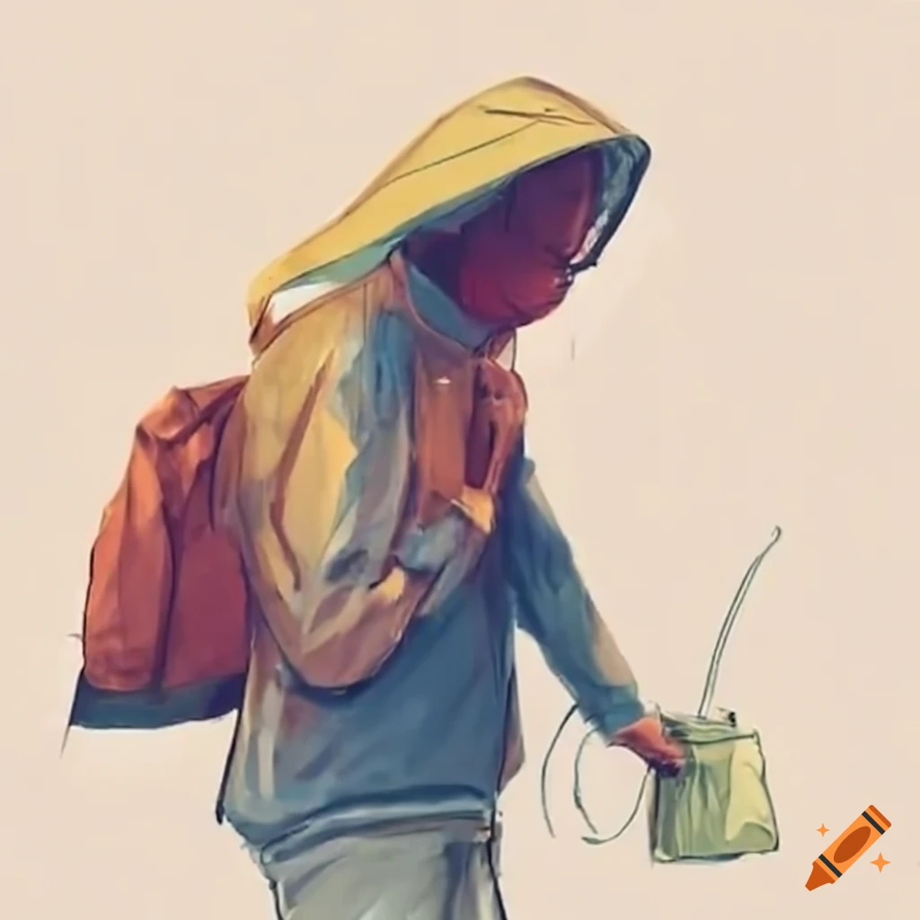 Man giving rain coats and bag in the Philippines