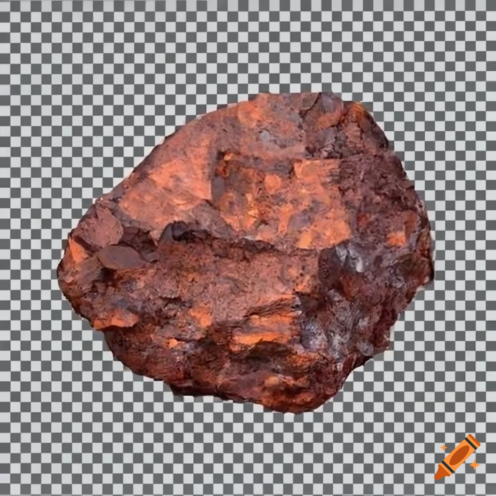Iron ore on transparent background