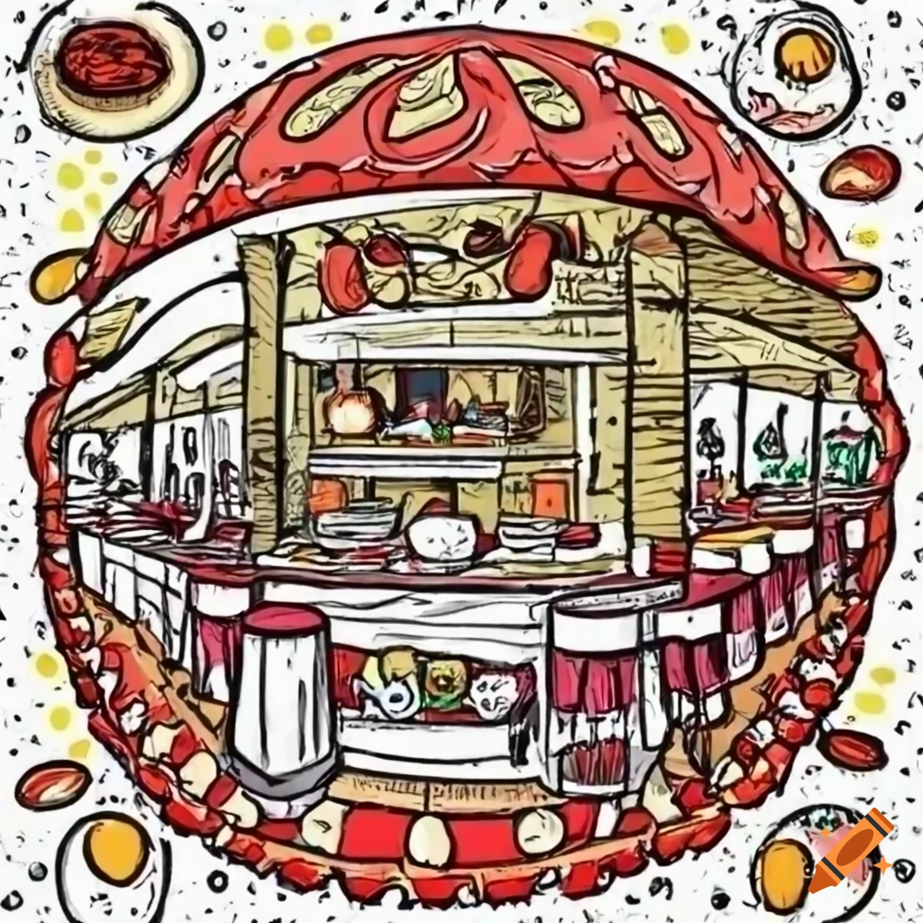 Comic-style advertisement for a Mexican restaurant