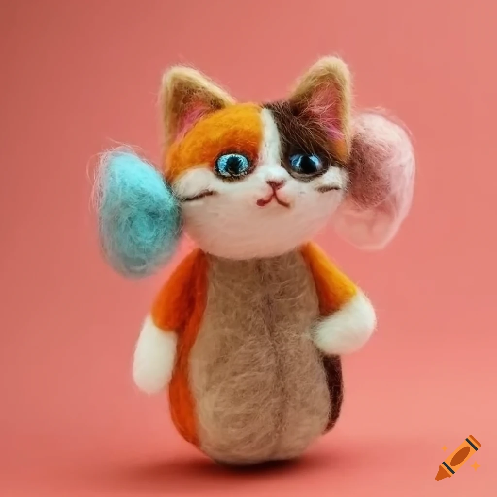 Felted Wool Ghibli-inspired cute cat bus