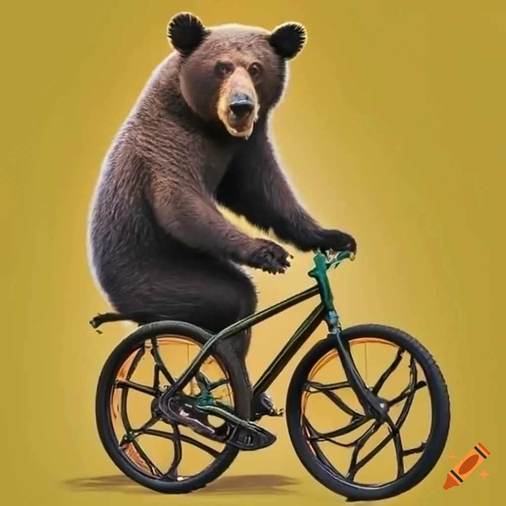 Bear riding a bike