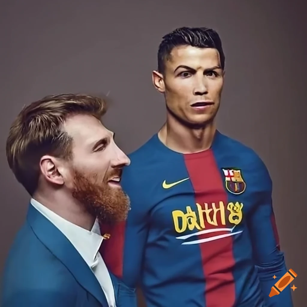 Football legends ronaldo vs messi on Craiyon