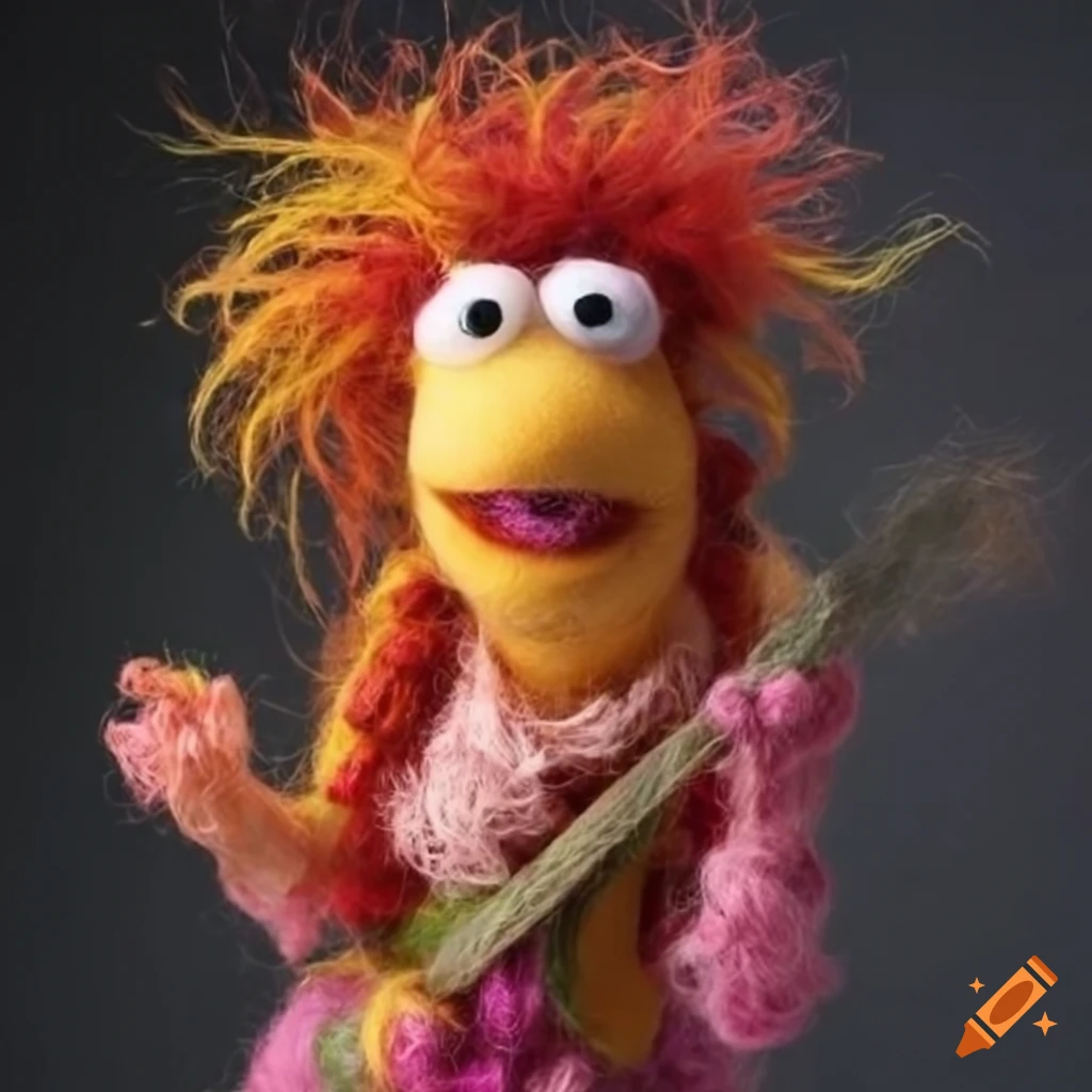 Felted Wool Fraggle Rock woman muppet rock band
