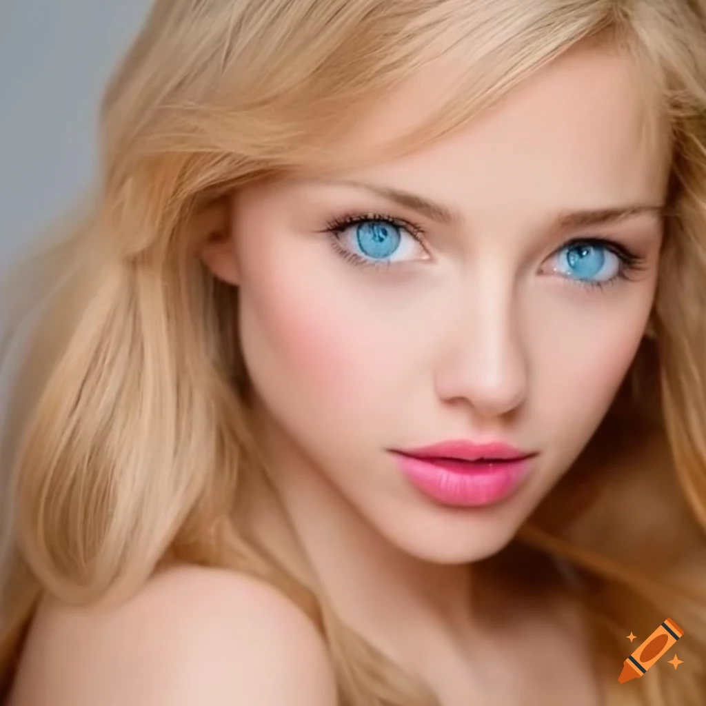 Junge Blonde Haare Blaue Augen Junge blonde frau mit lockigen haaren, hellhäutig, blaue augen und
