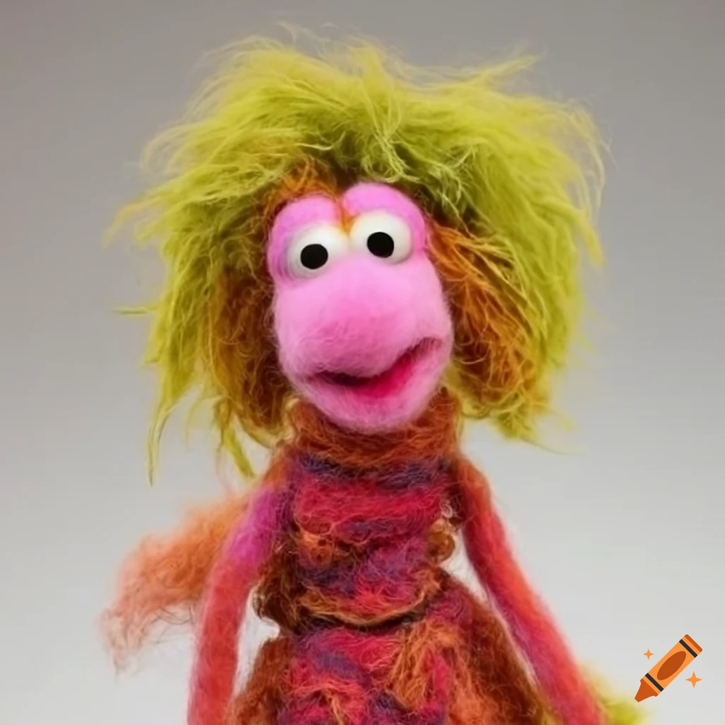 Felted wool fraggle rock woman muppet rock band on Craiyon