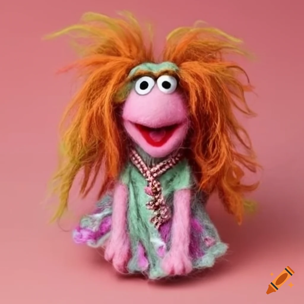 Felted wool fraggle rock female muppet rock band on Craiyon