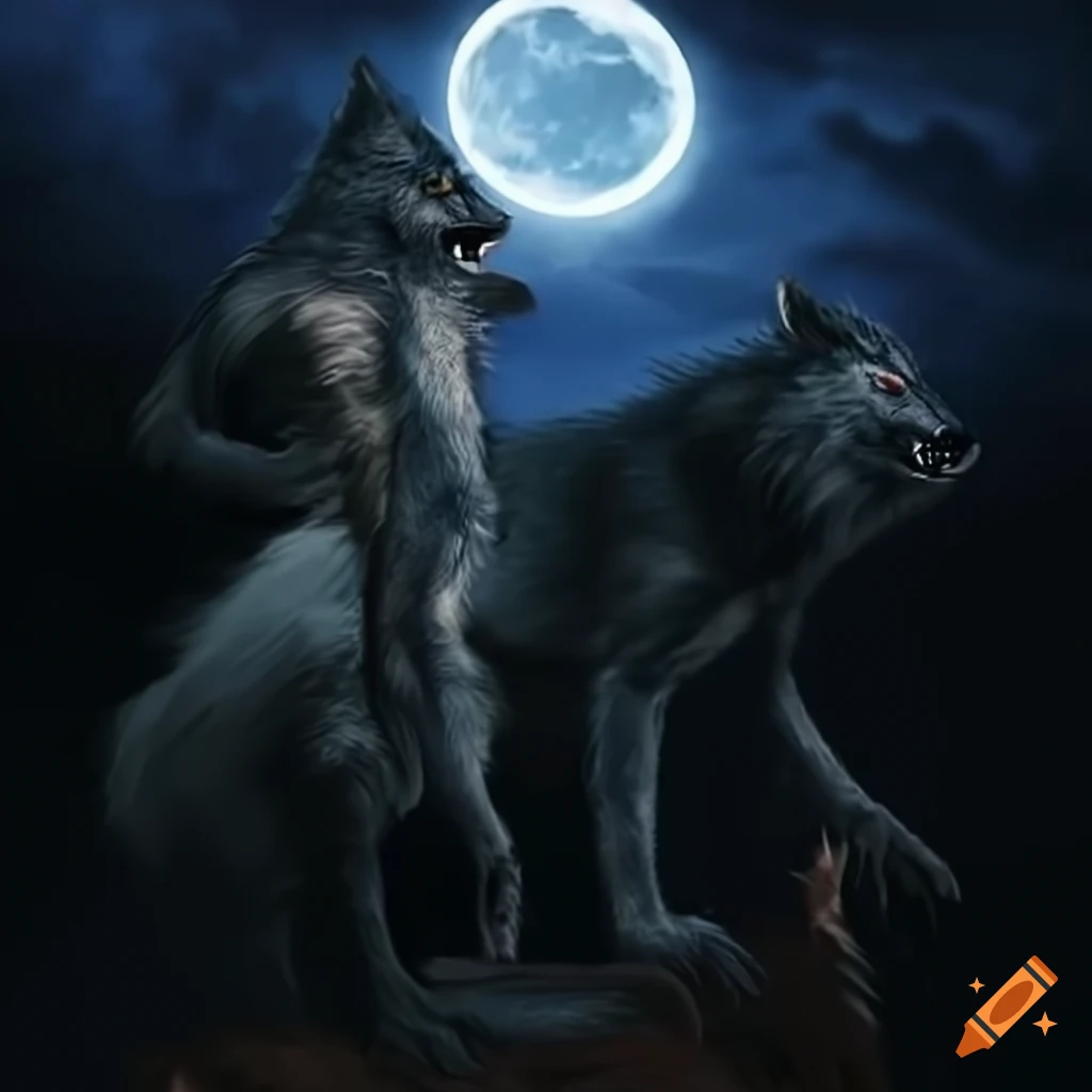 Moonlight werewolf in a southwestern setting