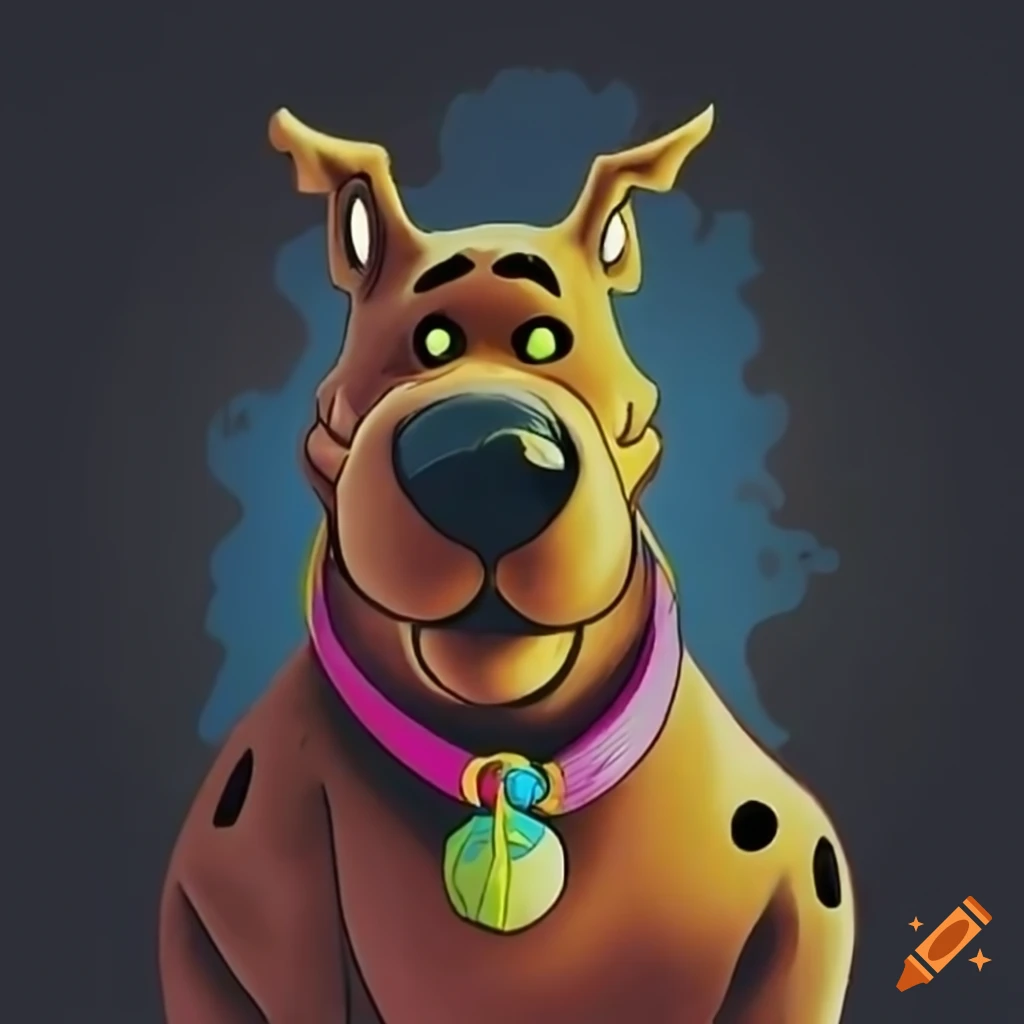 Creepy Scooby Doo in Tim Burton style