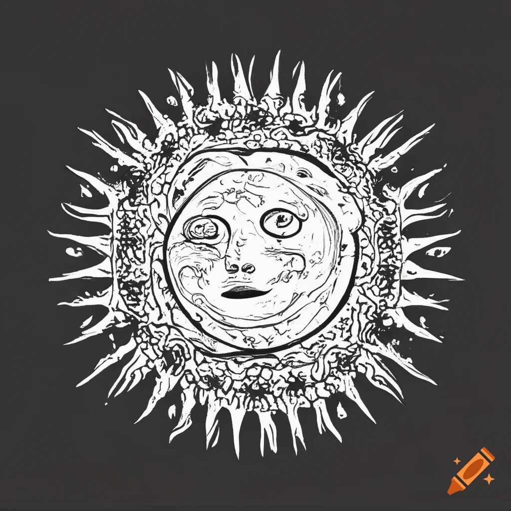 Sun with moon in center