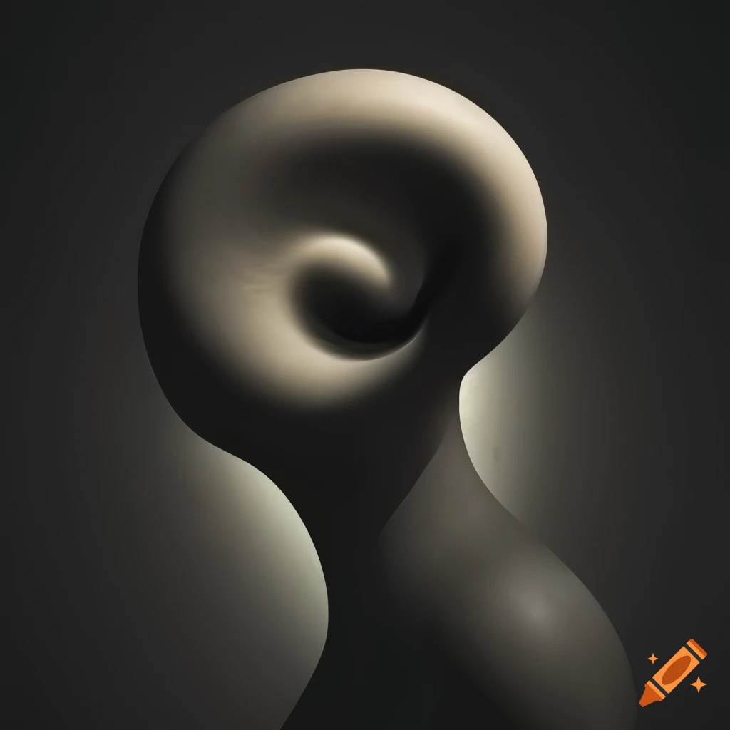 Abstract dark art with black and cream marble, embracing female figures in misty shadows