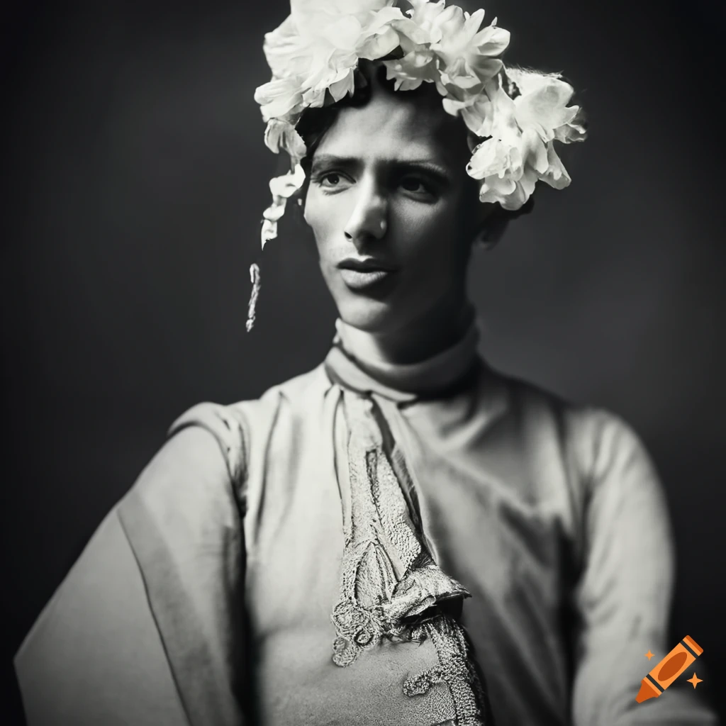 Vintage black and white portrait of an andalusian worker in traditional ...
