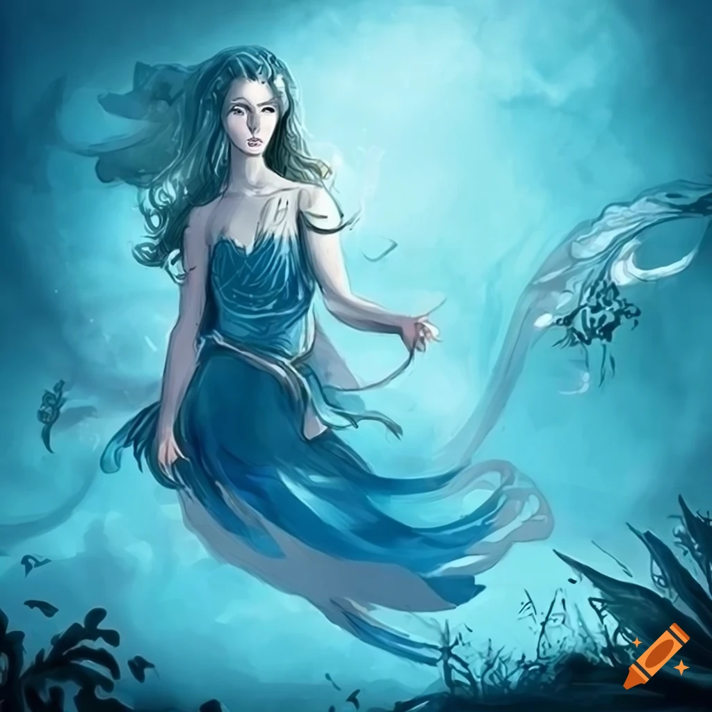 Sylph of ice resembling a 1.90m elf with transparent wings lightly covered in frost, from a realistic drawing inspired by medieval fantasy role-playing games