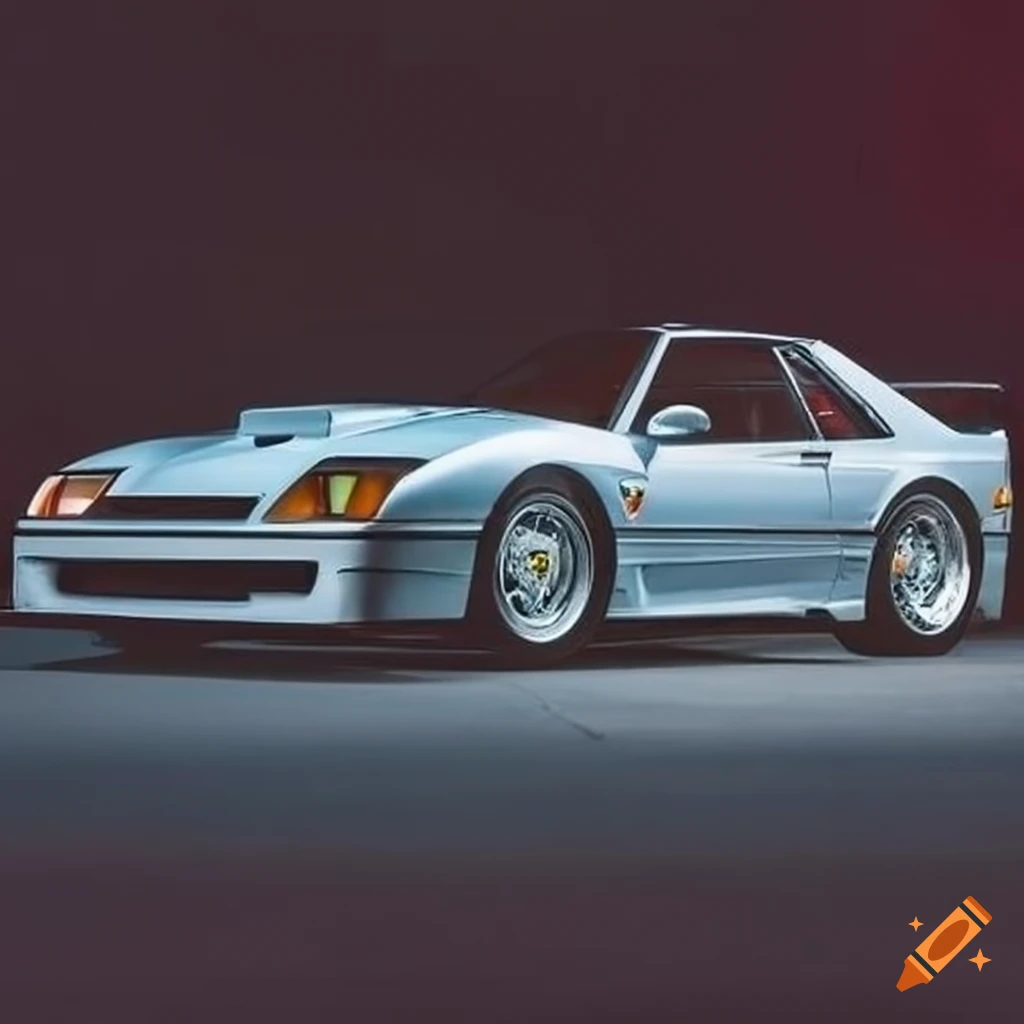 Custom car inspired by Ferrari F40 design with Ford Mustang body