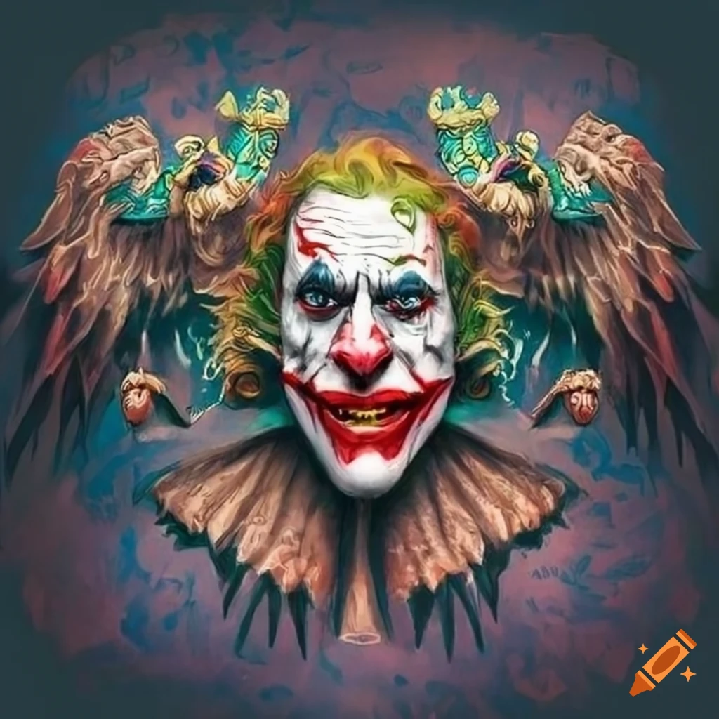 Detailed depiction of Joker with a double-headed eagle