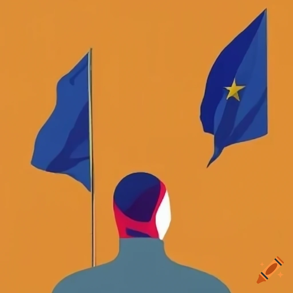 Peaceful protest against far-right ideologies in Europe in a minimalistic style