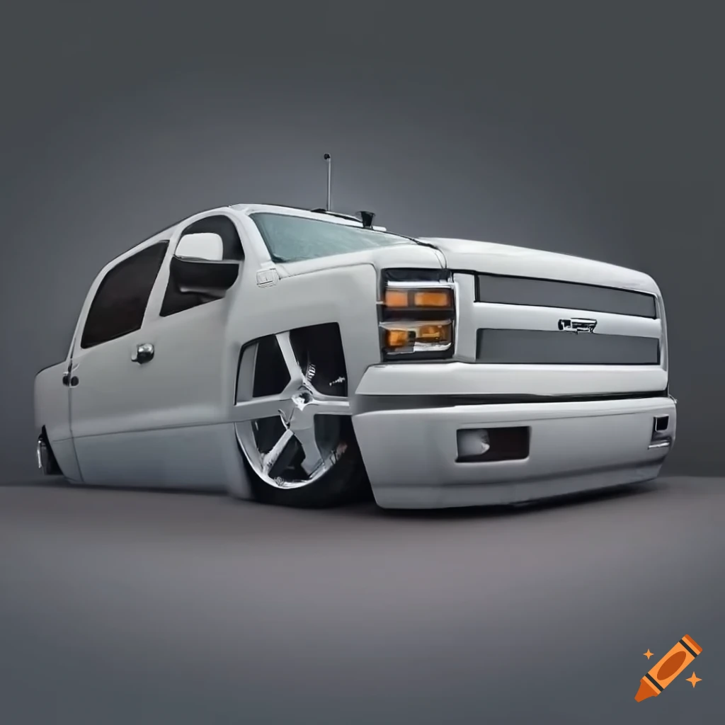 Slammed silverado with white wall tires