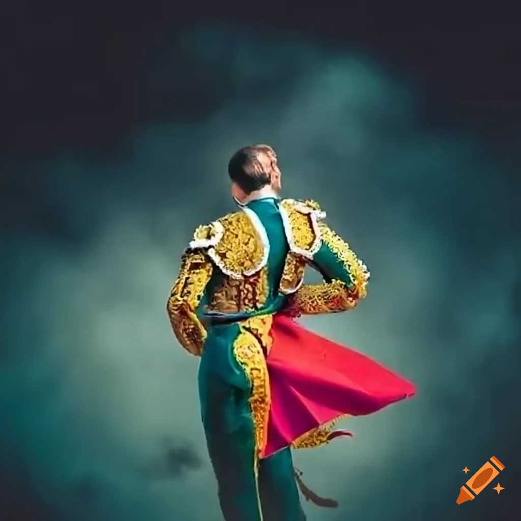 Matador facing off against a bull in a bullfight setting
