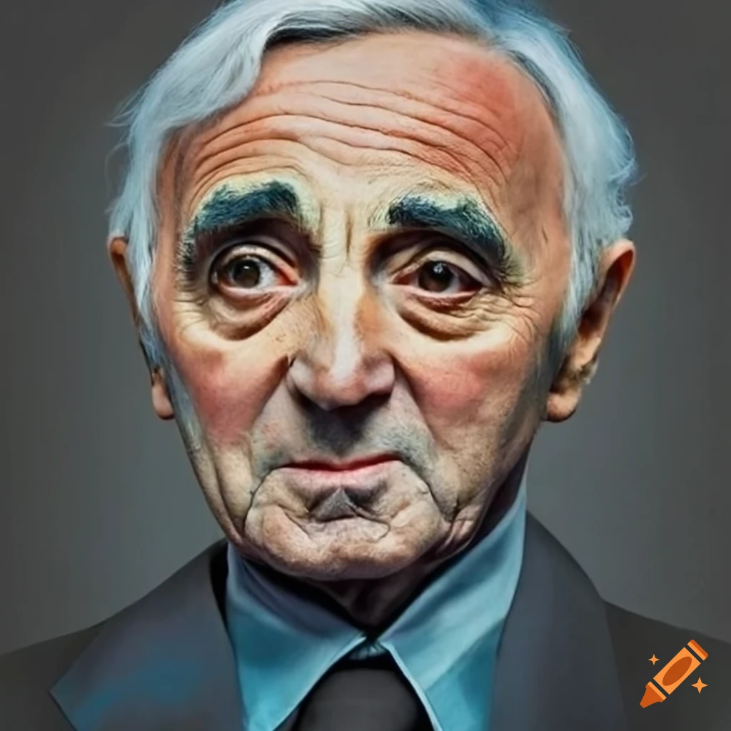 Portrait of iconic French singer-songwriter, Charles Aznavour