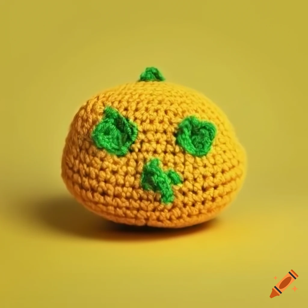 Amigurumi lemon crochet with Discord label symbol