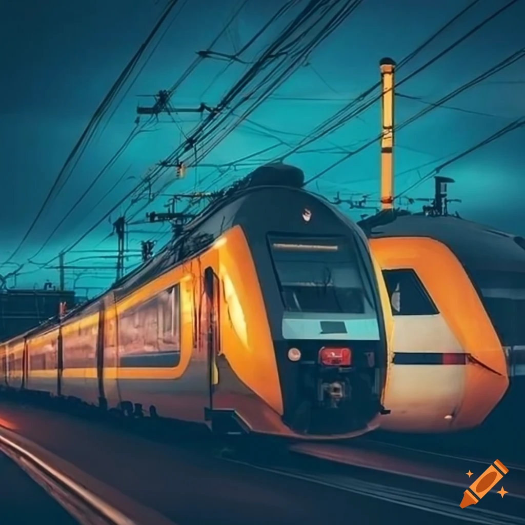Modern Dutch Nederlandse Spoorwegen train leaving station